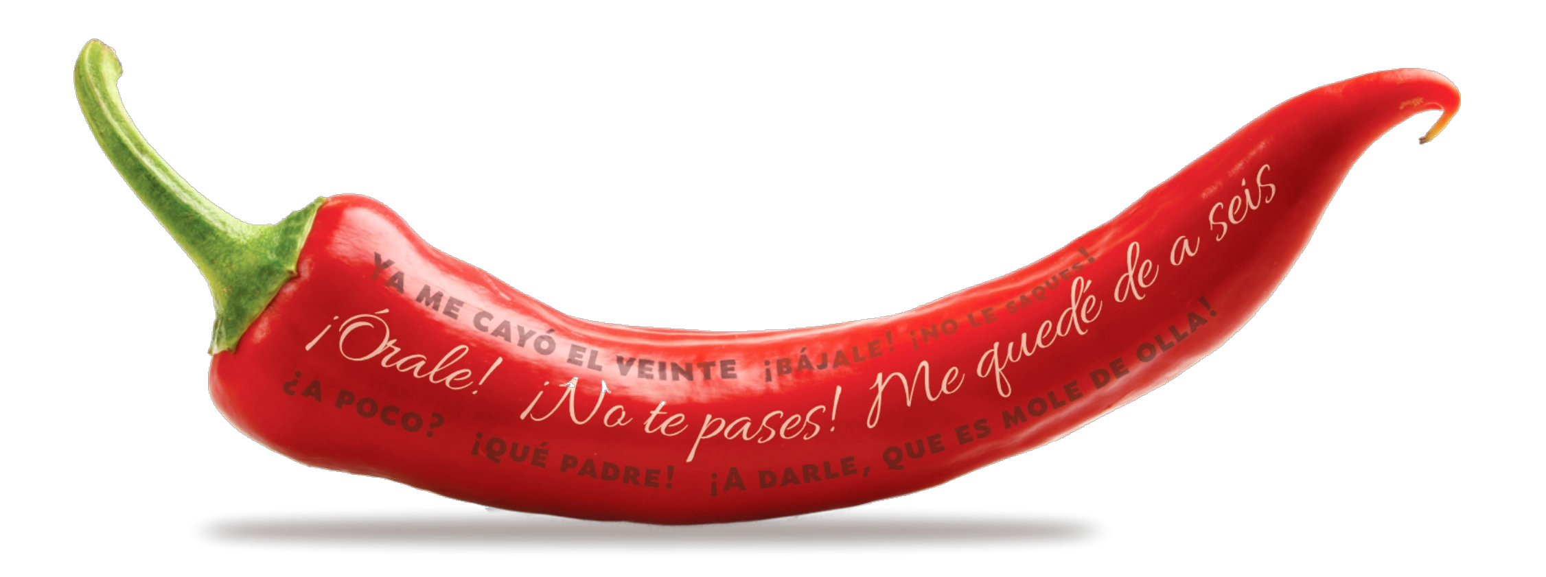 Mexican Spanish phrases on a chili pepper